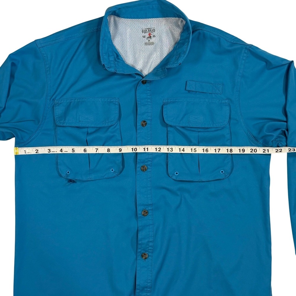 RedHead Fishing Shirt Teal Blue Long Sleeve Ventilated Utility Pockets Mens M - Picture 5 of 6